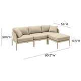 TOV Kapri Taupe Modular Outdoor Sectional