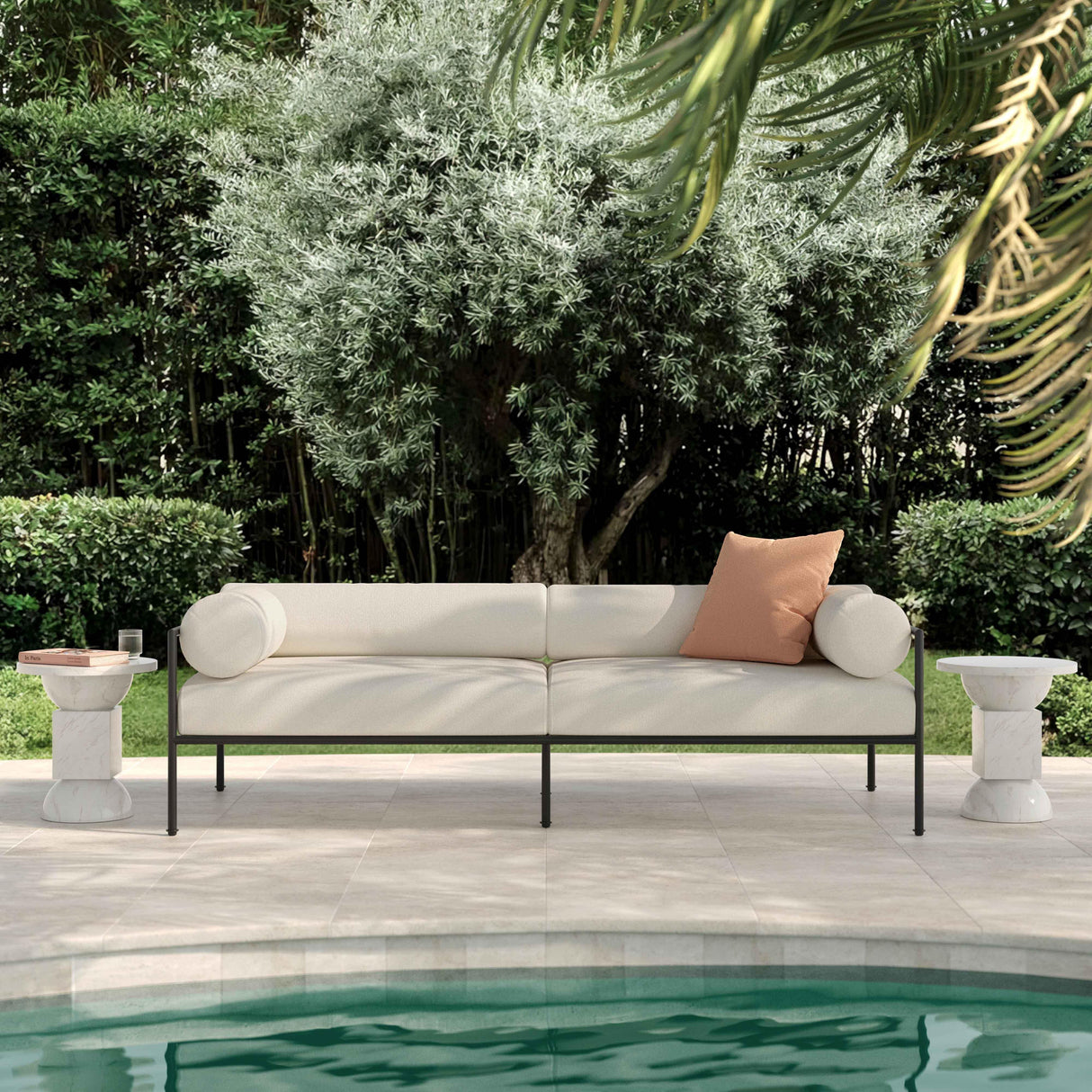TOV Vera Cream Performance Fabric Outdoor Sofa