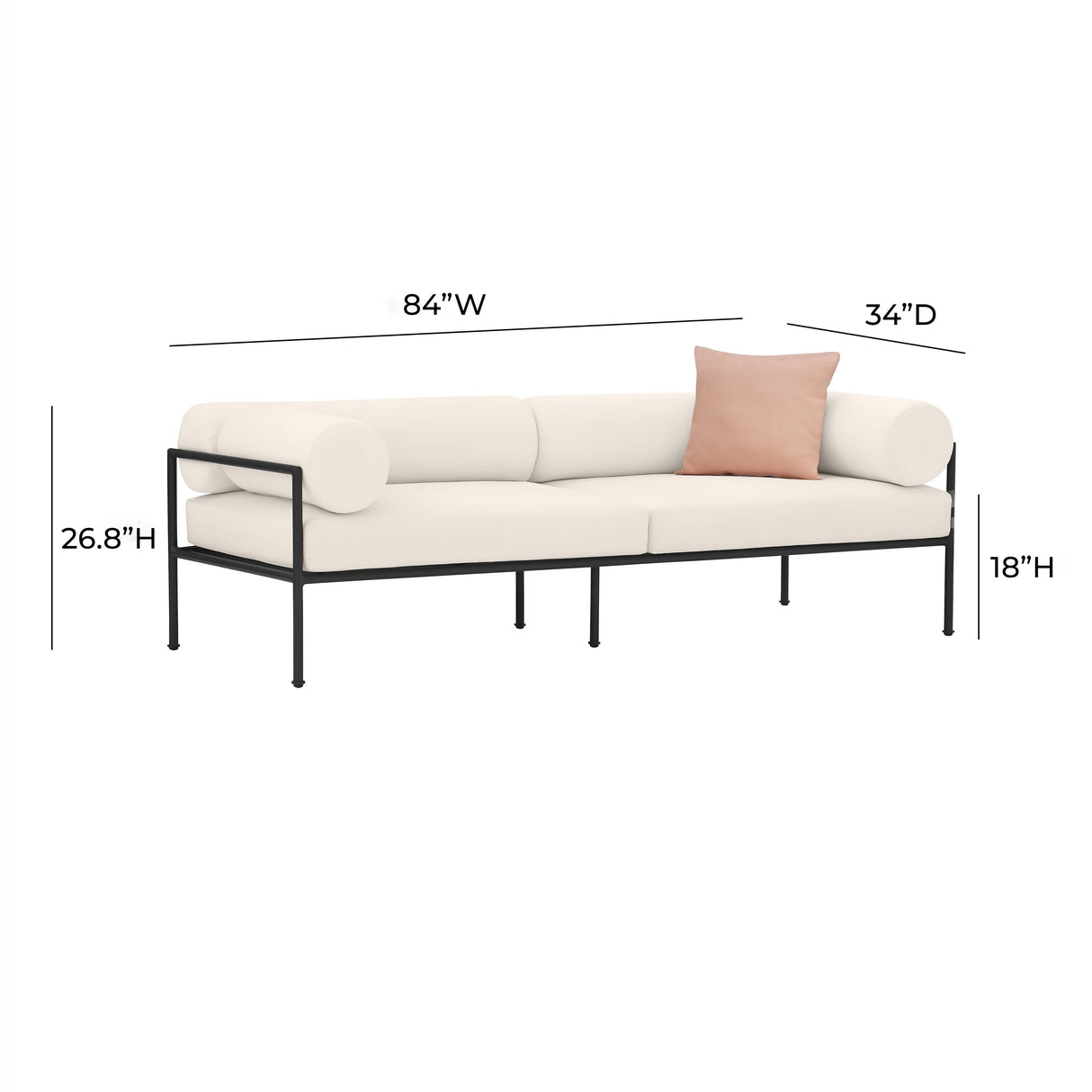 TOV Vera Cream Performance Fabric Outdoor Sofa