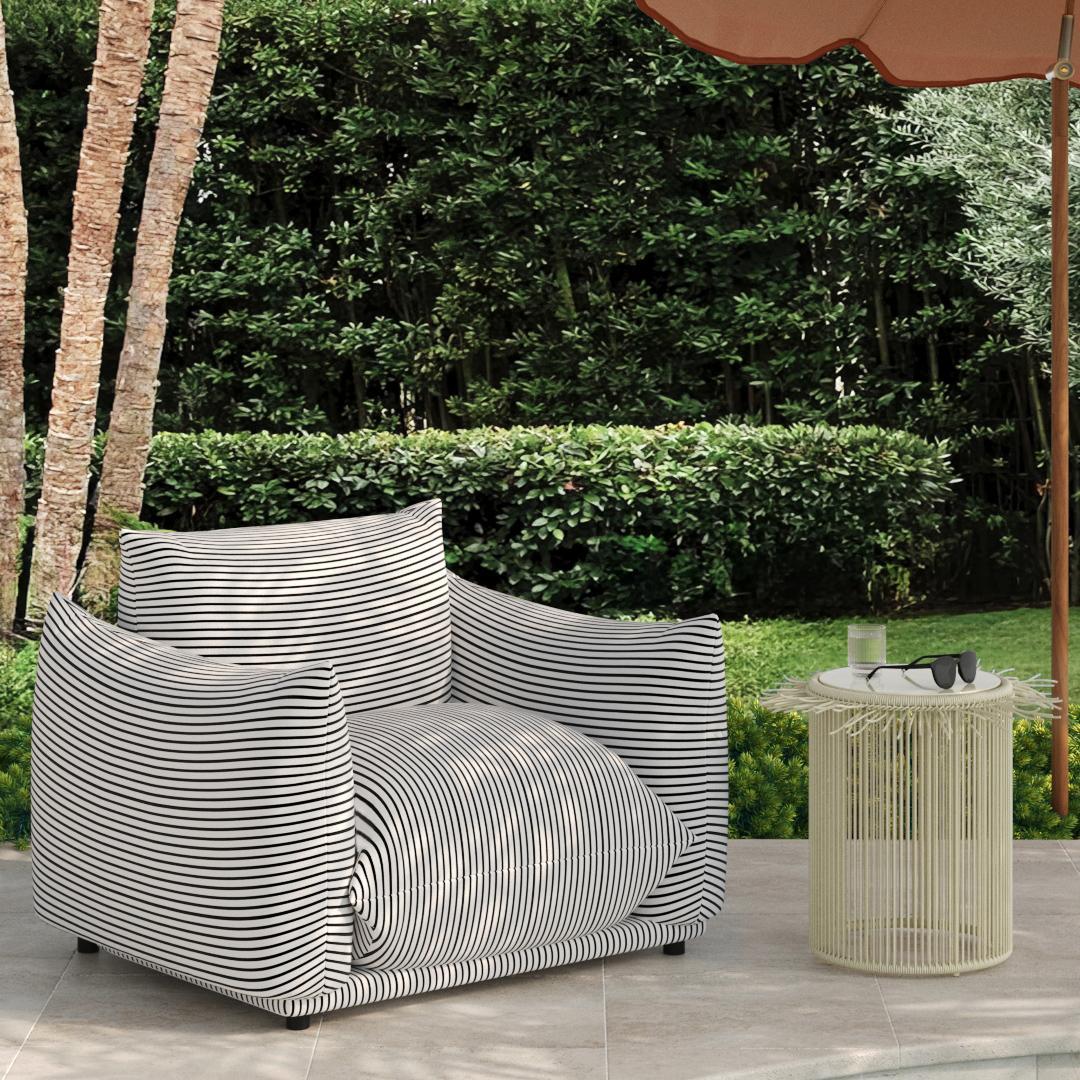 TOV Rafa Cream Outdoor Side Table