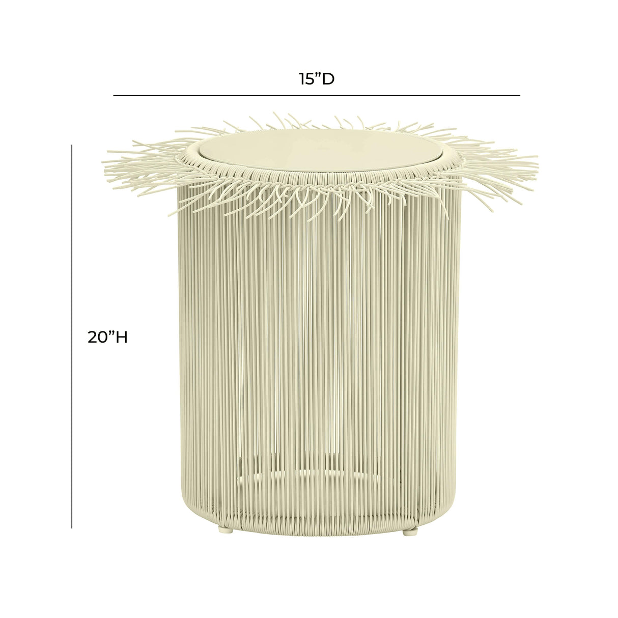 TOV Rafa Cream Outdoor Side Table