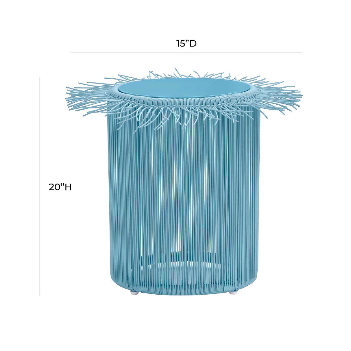 TOV Rafa Blue Outdoor Side Table