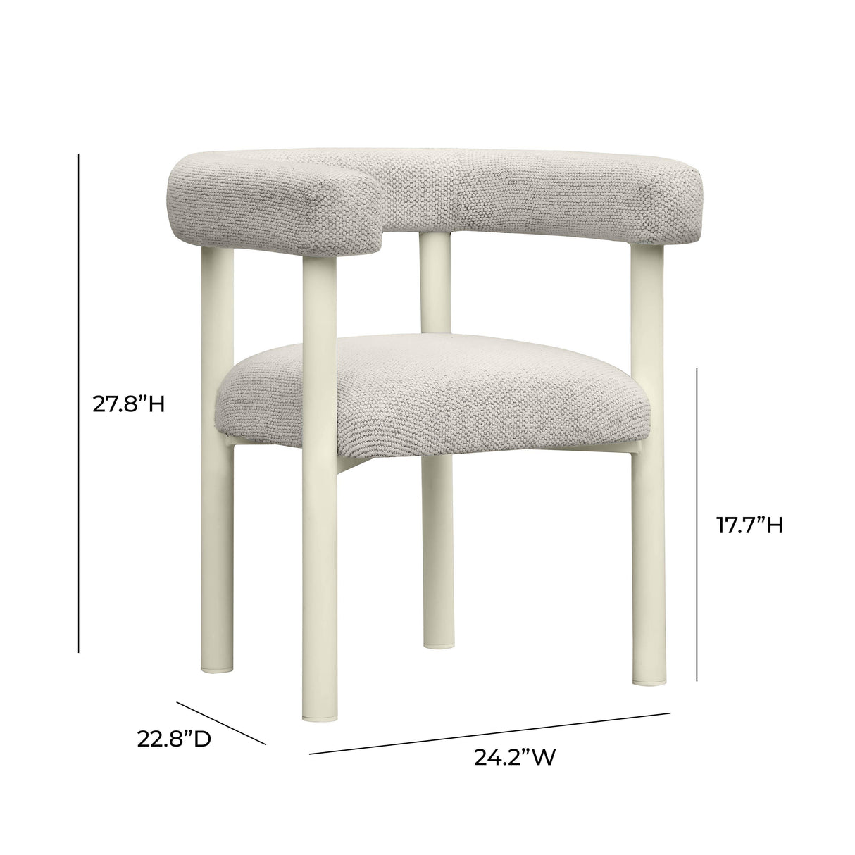 TOV Jackie Cream Outdoor Textured Dining Chair