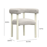 TOV Jackie Cream Outdoor Textured Dining Chair