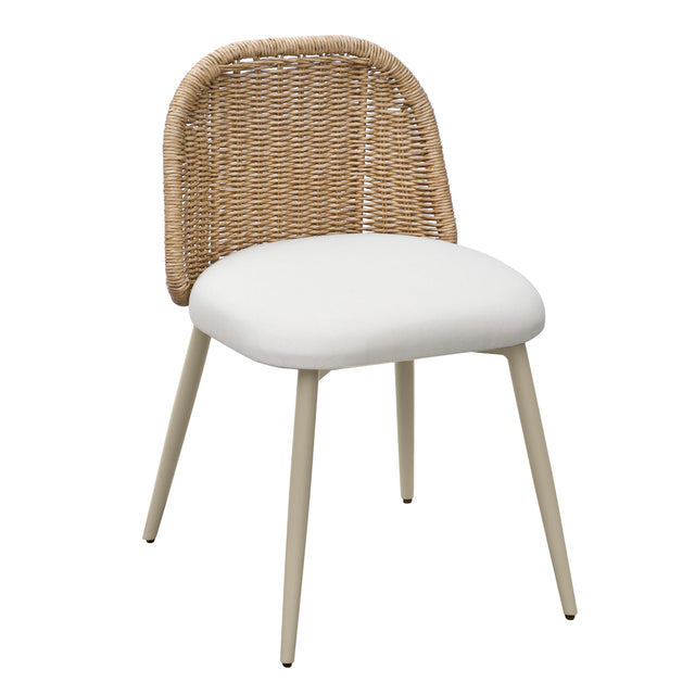 TOV Alexa Cream Performance Fabric Outdoor Dining Chair