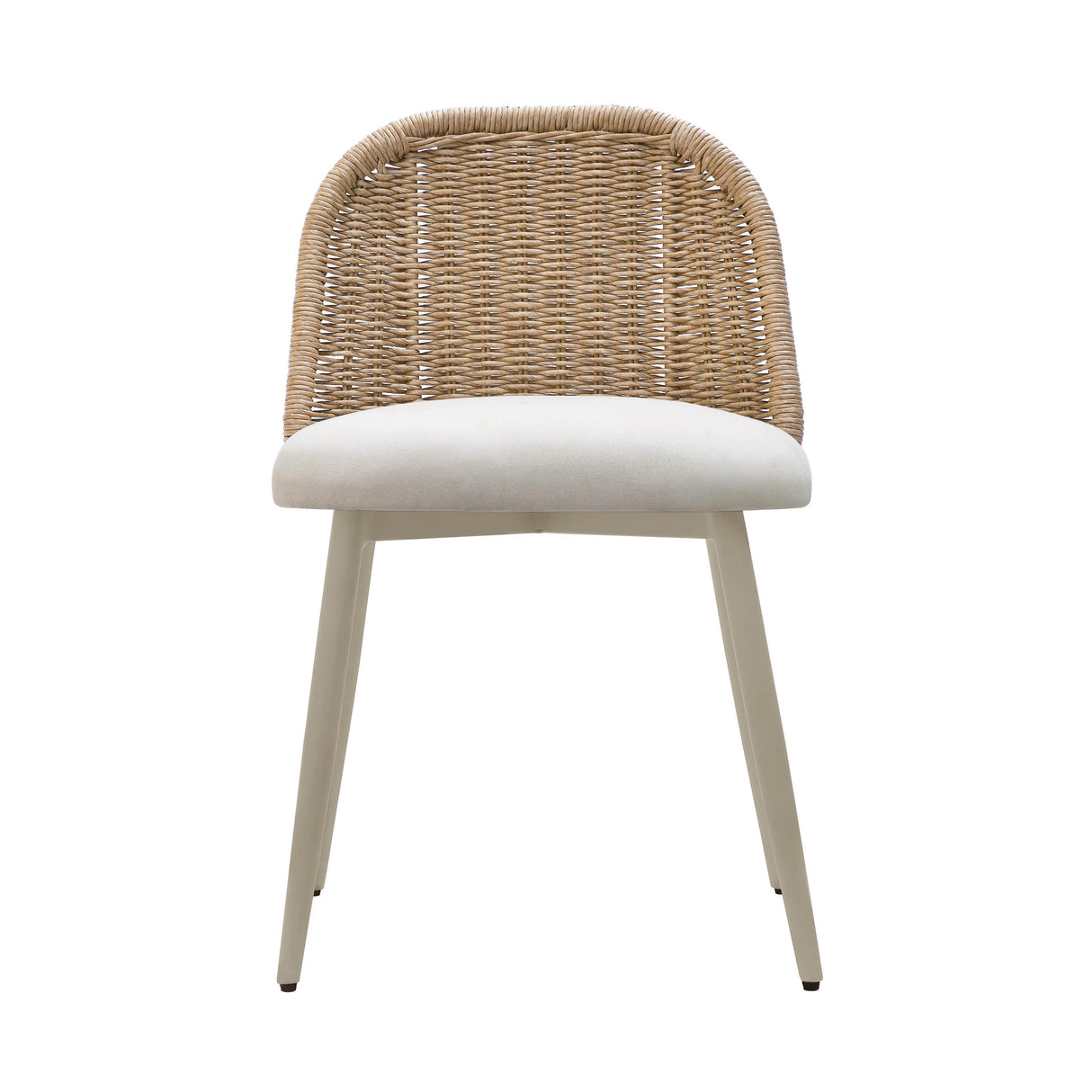 TOV Alexa Cream Performance Fabric Outdoor Dining Chair