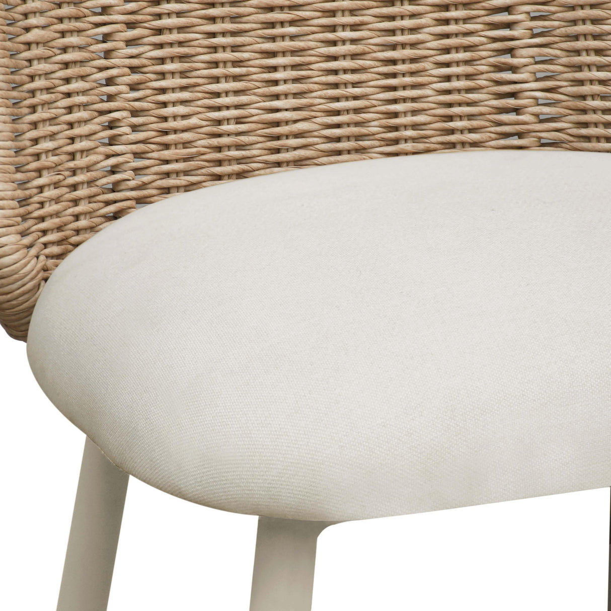 TOV Alexa Cream Performance Fabric Outdoor Dining Chair