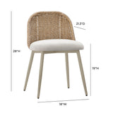 TOV Alexa Cream Performance Fabric Outdoor Dining Chair
