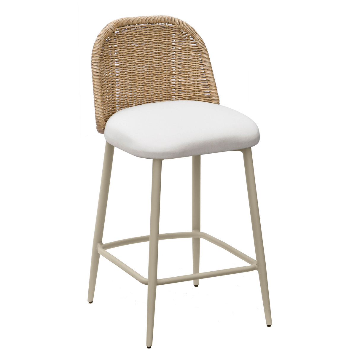 TOV Alexa Cream Performance Fabric Outdoor Counter Stool