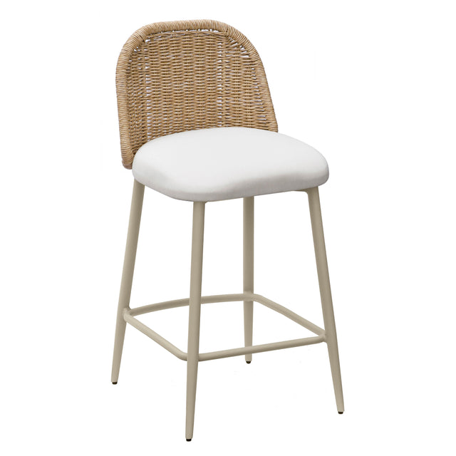 TOV Alexa Cream Performance Fabric Outdoor Counter Stool
