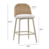 TOV Alexa Cream Performance Fabric Outdoor Counter Stool