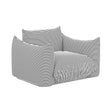 TOV Saint Tropez Pearl and Black Striped Stuffed Outdoor Armchair