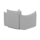 TOV Saint Tropez Pearl and Black Striped Stuffed Outdoor Armchair