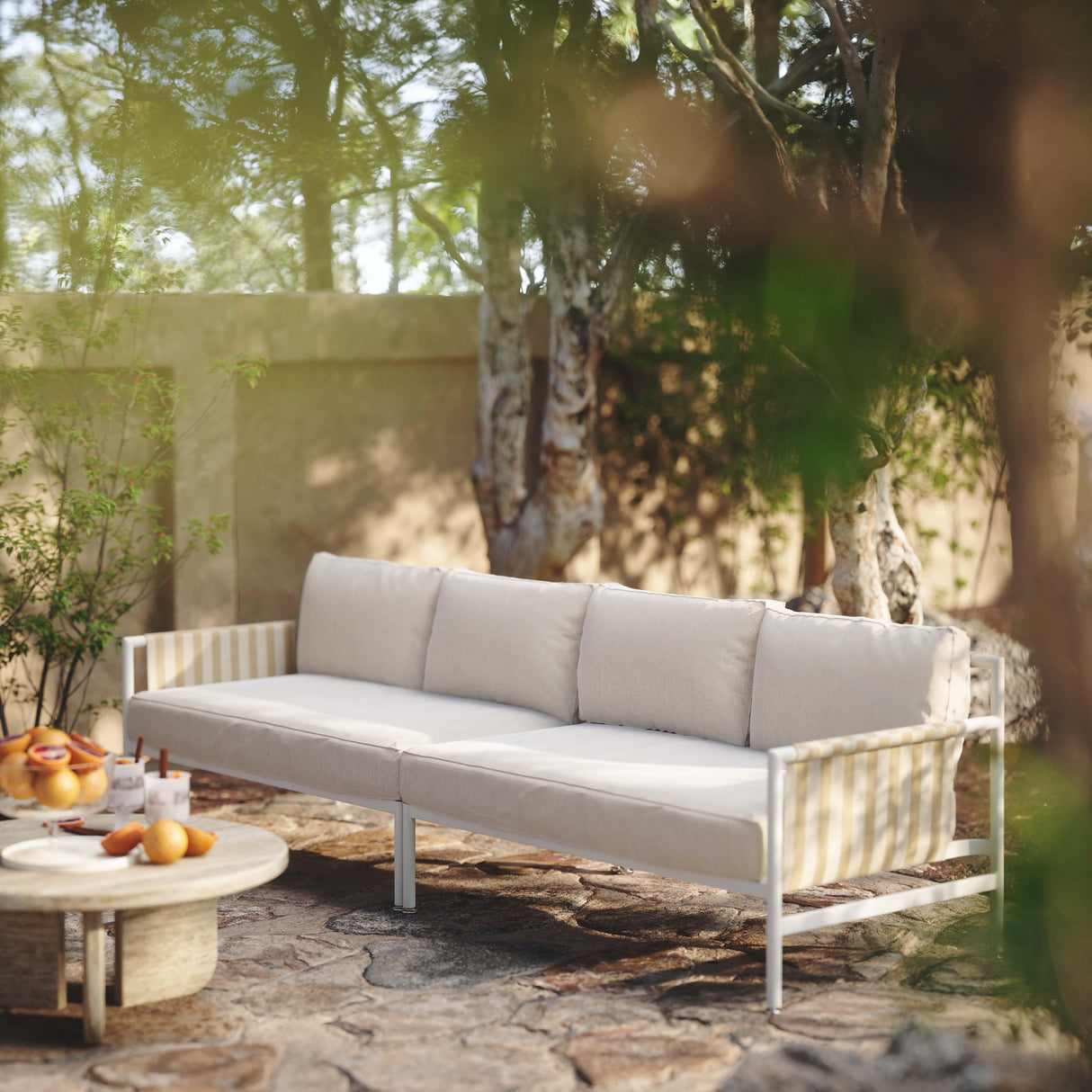 TOV Dunes Cream Outdoor 110" Sofa