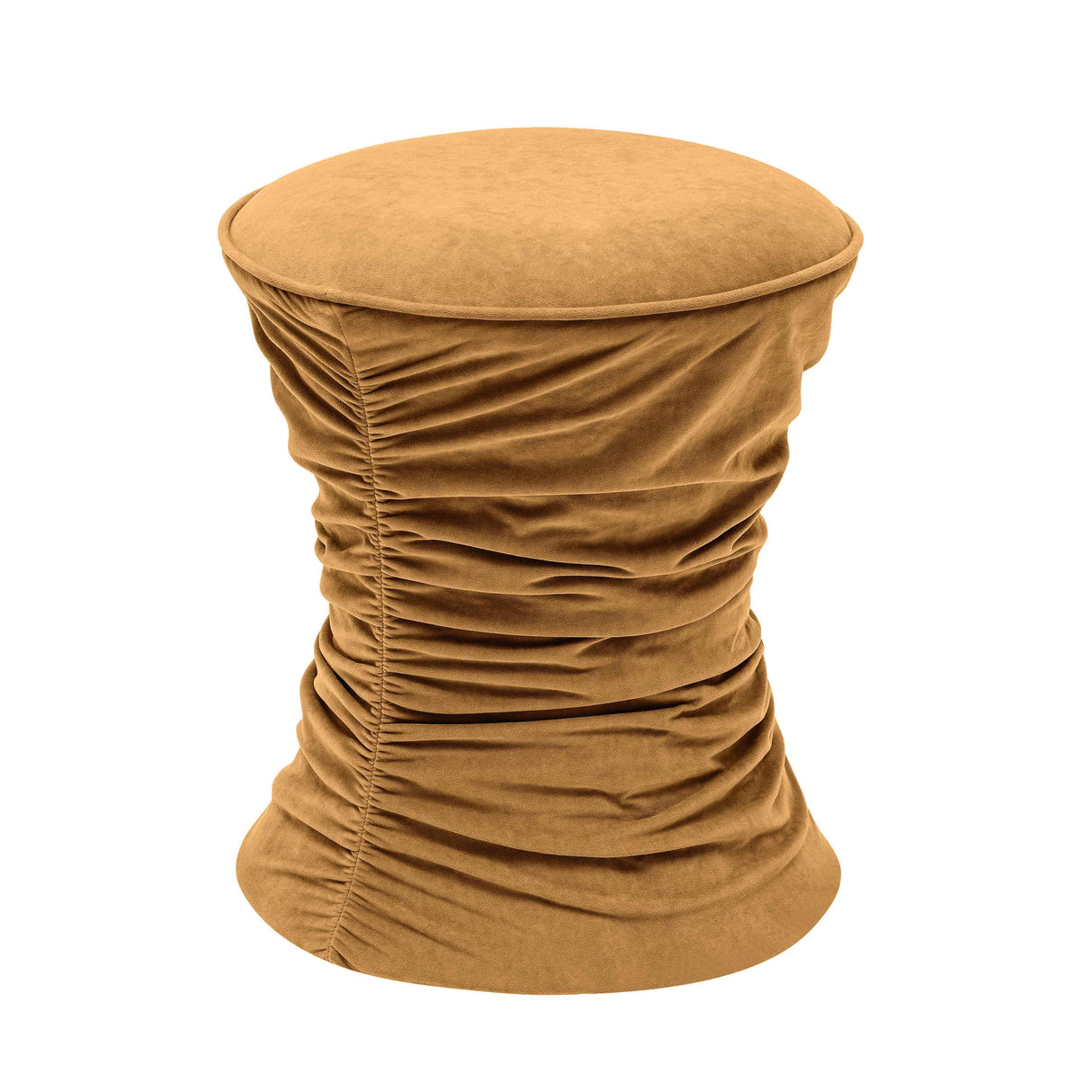 TOV Bounce Dark Terracotta Ruched Velvet Adjustable Ottoman