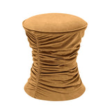 TOV Bounce Dark Terracotta Ruched Velvet Adjustable Ottoman