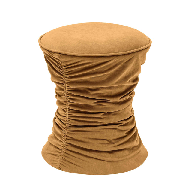 TOV Bounce Dark Terracotta Ruched Velvet Adjustable Ottoman
