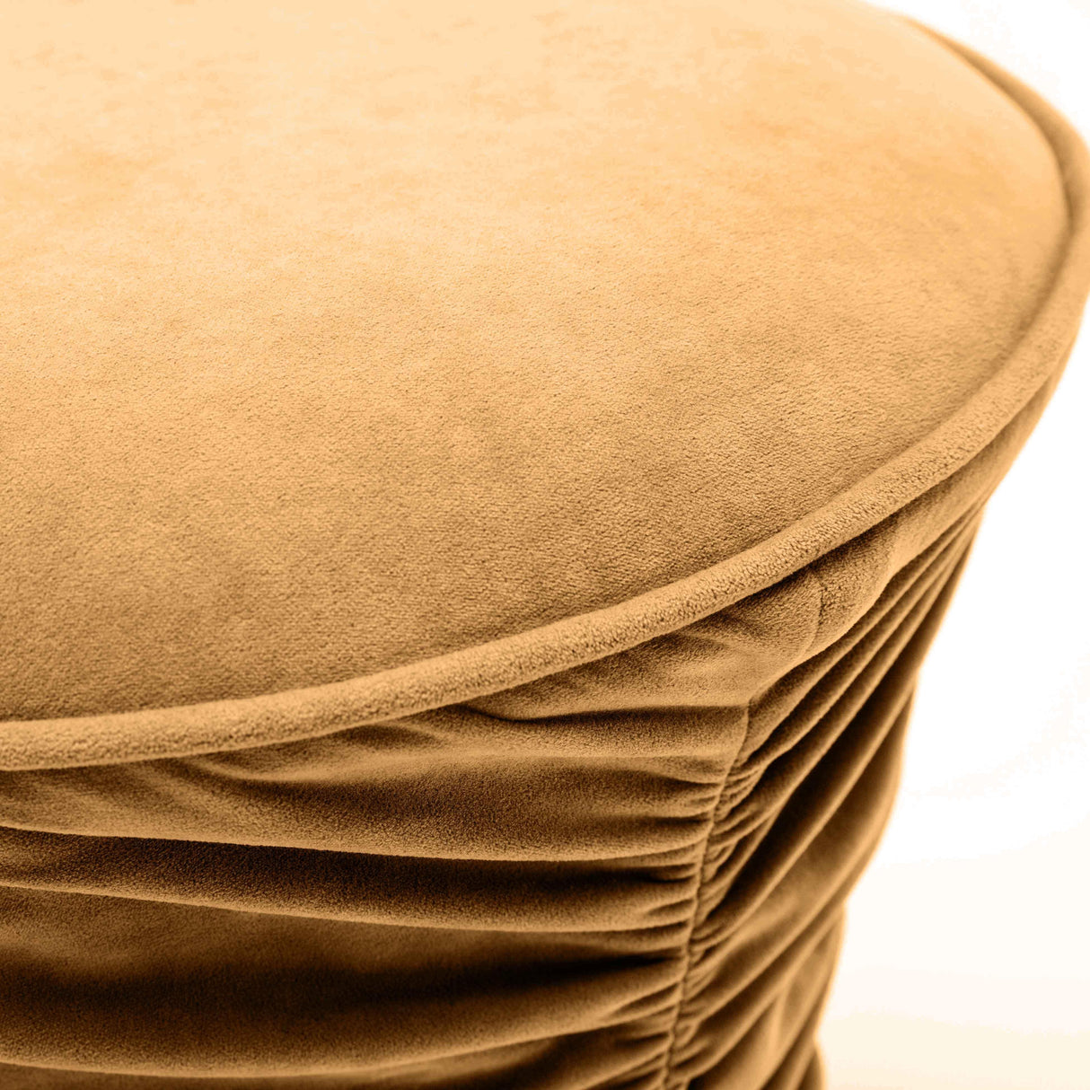 TOV Bounce Dark Terracotta Ruched Velvet Adjustable Ottoman