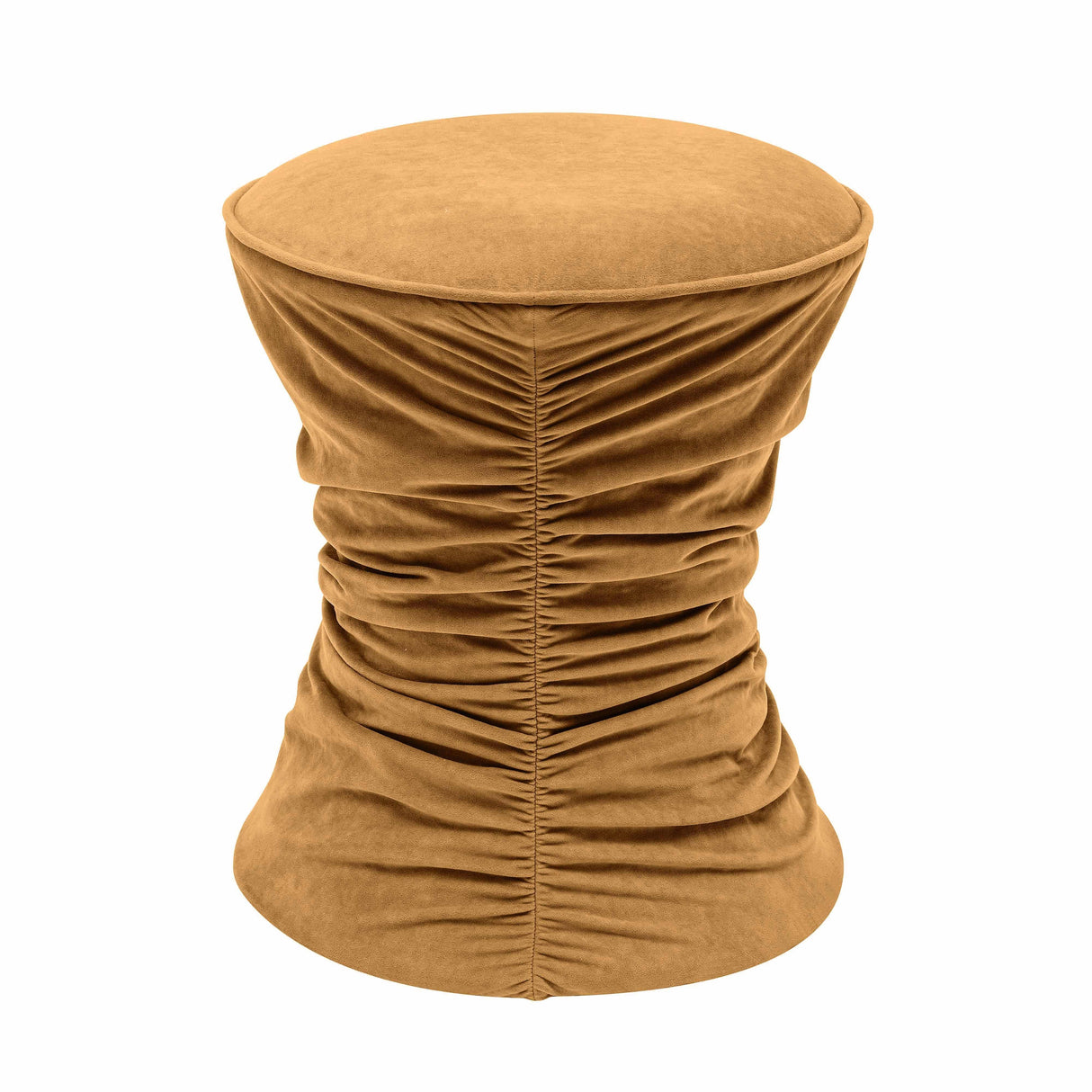 TOV Bounce Dark Terracotta Ruched Velvet Adjustable Ottoman