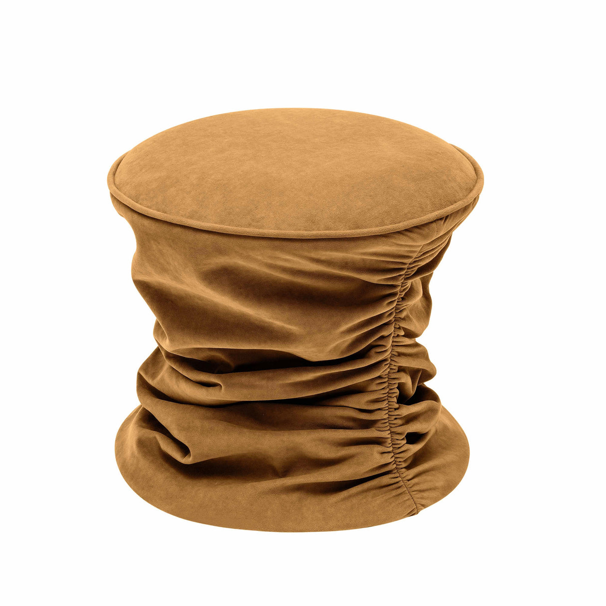 TOV Bounce Dark Terracotta Ruched Velvet Adjustable Ottoman