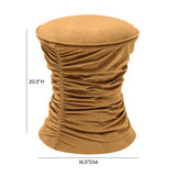 TOV Bounce Dark Terracotta Ruched Velvet Adjustable Ottoman