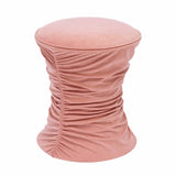 TOV Bounce Rose Pink Ruched Velvet Adjustable Ottoman