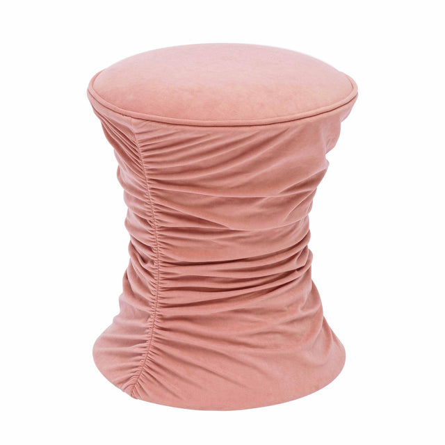 TOV Bounce Rose Pink Ruched Velvet Adjustable Ottoman