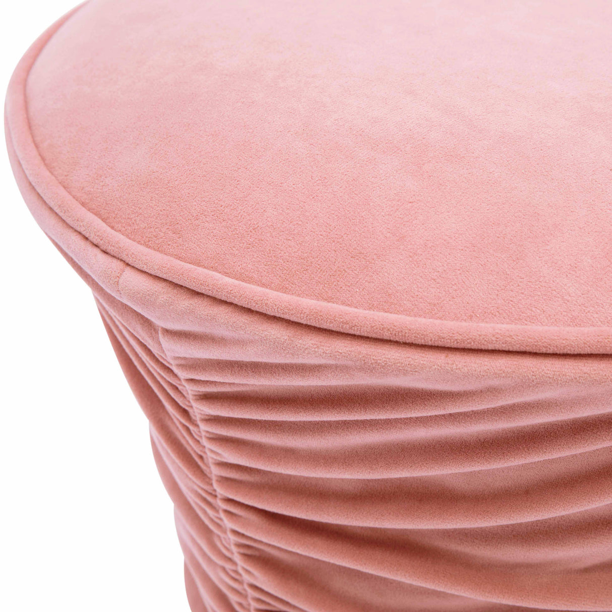 TOV Bounce Rose Pink Ruched Velvet Adjustable Ottoman