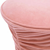 TOV Bounce Rose Pink Ruched Velvet Adjustable Ottoman
