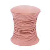 TOV Bounce Rose Pink Ruched Velvet Adjustable Ottoman