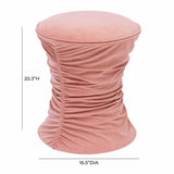 TOV Bounce Rose Pink Ruched Velvet Adjustable Ottoman
