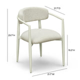 TOV Annika Cream Textured Outdoor Dining Arm Chair