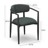 TOV Annika Black Textured Outdoor Dining Arm Chair