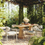 TOV Annika Cream Textured Outdoor Dining Side Chair