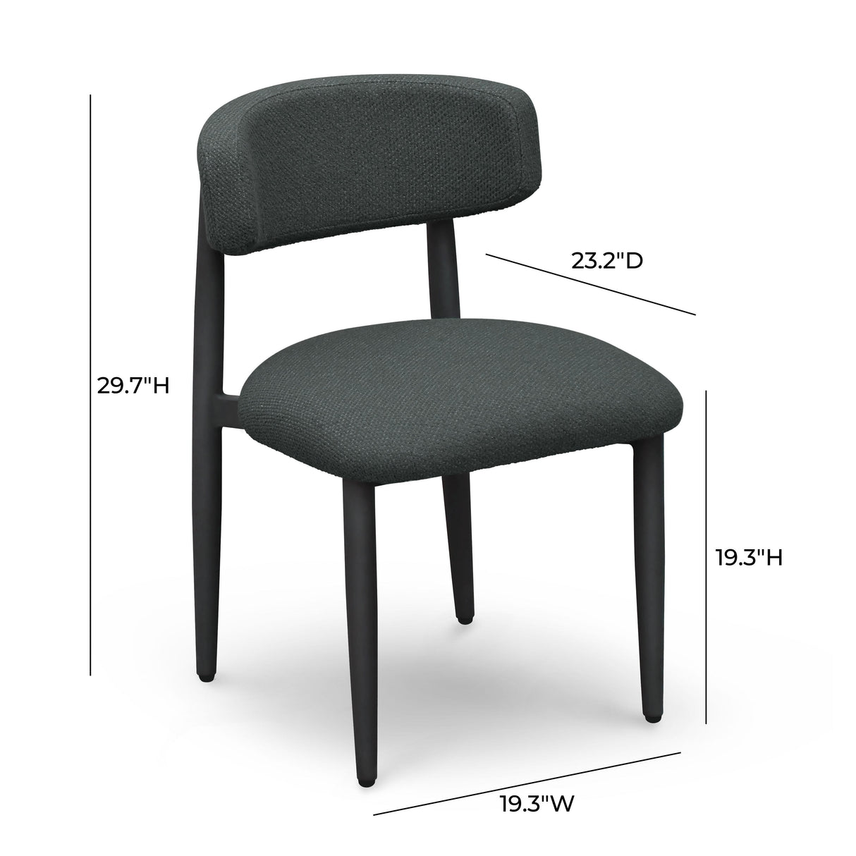 TOV Annika Black Textured Outdoor Dining Side Chair