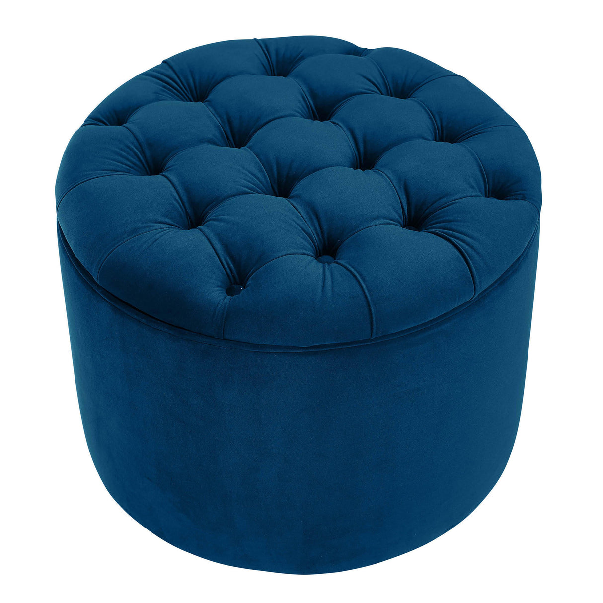 TOV Queen Navy Velvet Storage Ottoman