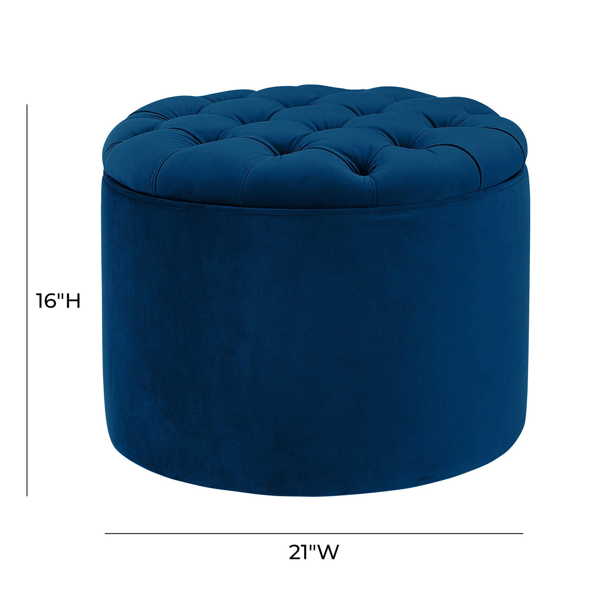 TOV Queen Navy Velvet Storage Ottoman