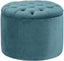 TOV Queen Sea Blue Velvet Storage Ottoman