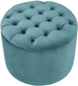 TOV Queen Sea Blue Velvet Storage Ottoman
