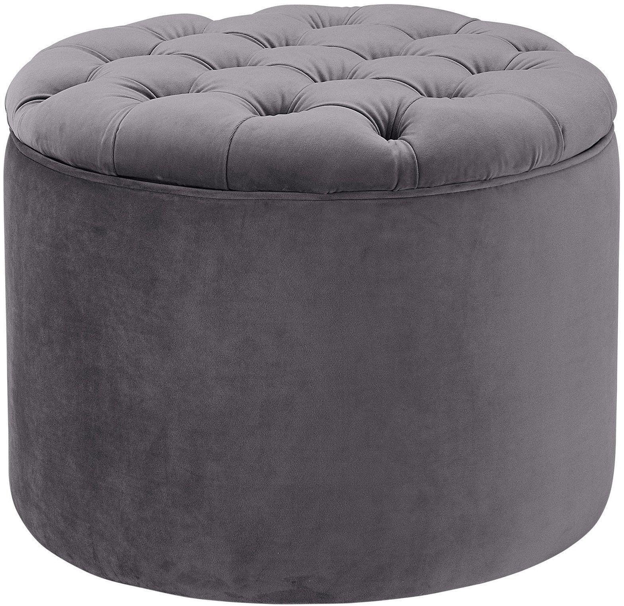 TOV Queen Grey Velvet Storage Ottoman
