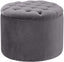 TOV Queen Grey Velvet Storage Ottoman