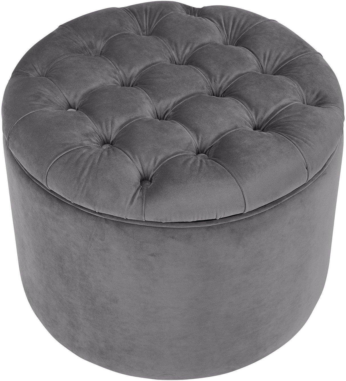 TOV Queen Grey Velvet Storage Ottoman