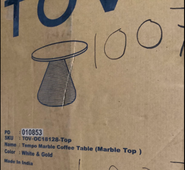 TOV Tempo Marble Coffee Table