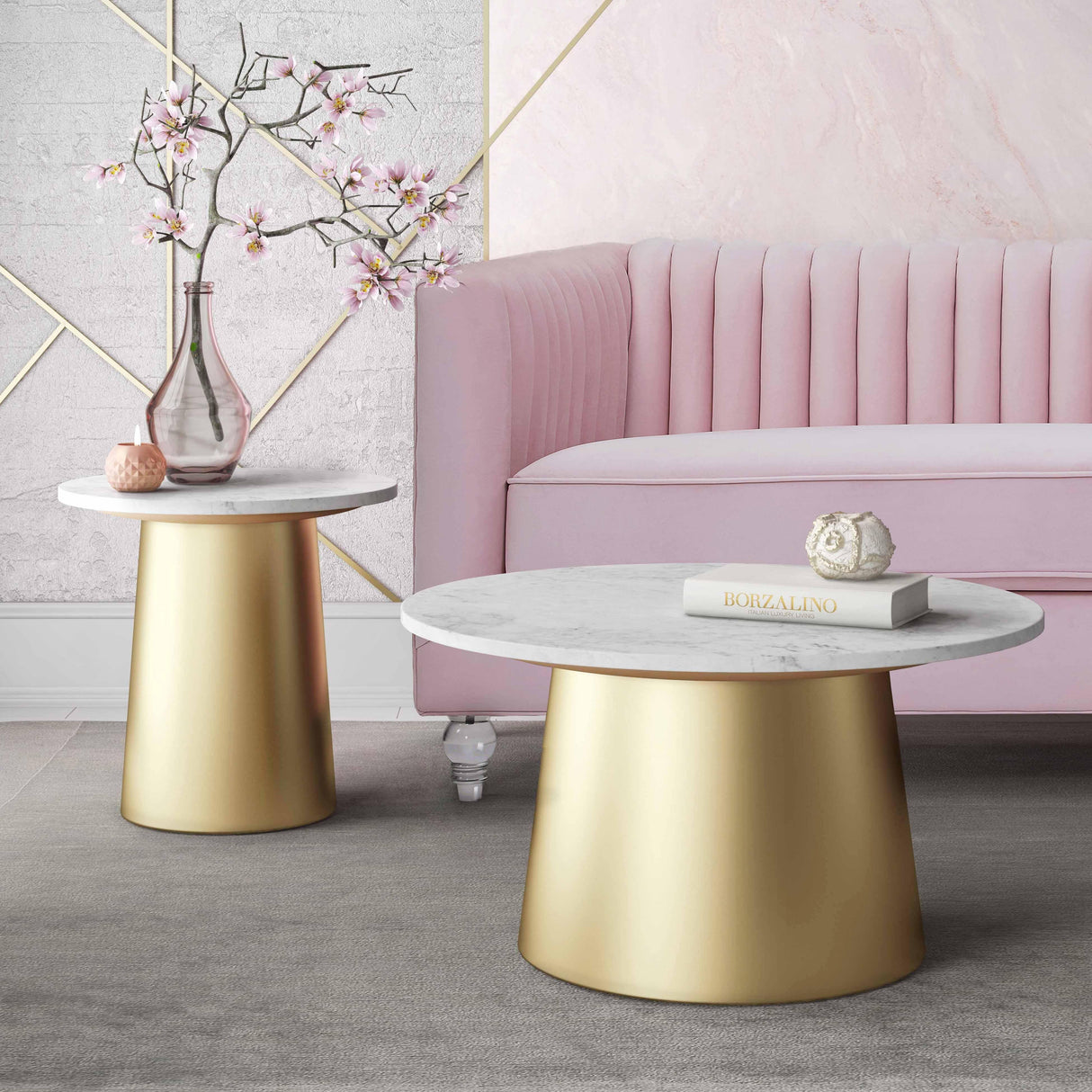 TOV Bleeker Marble Side Table