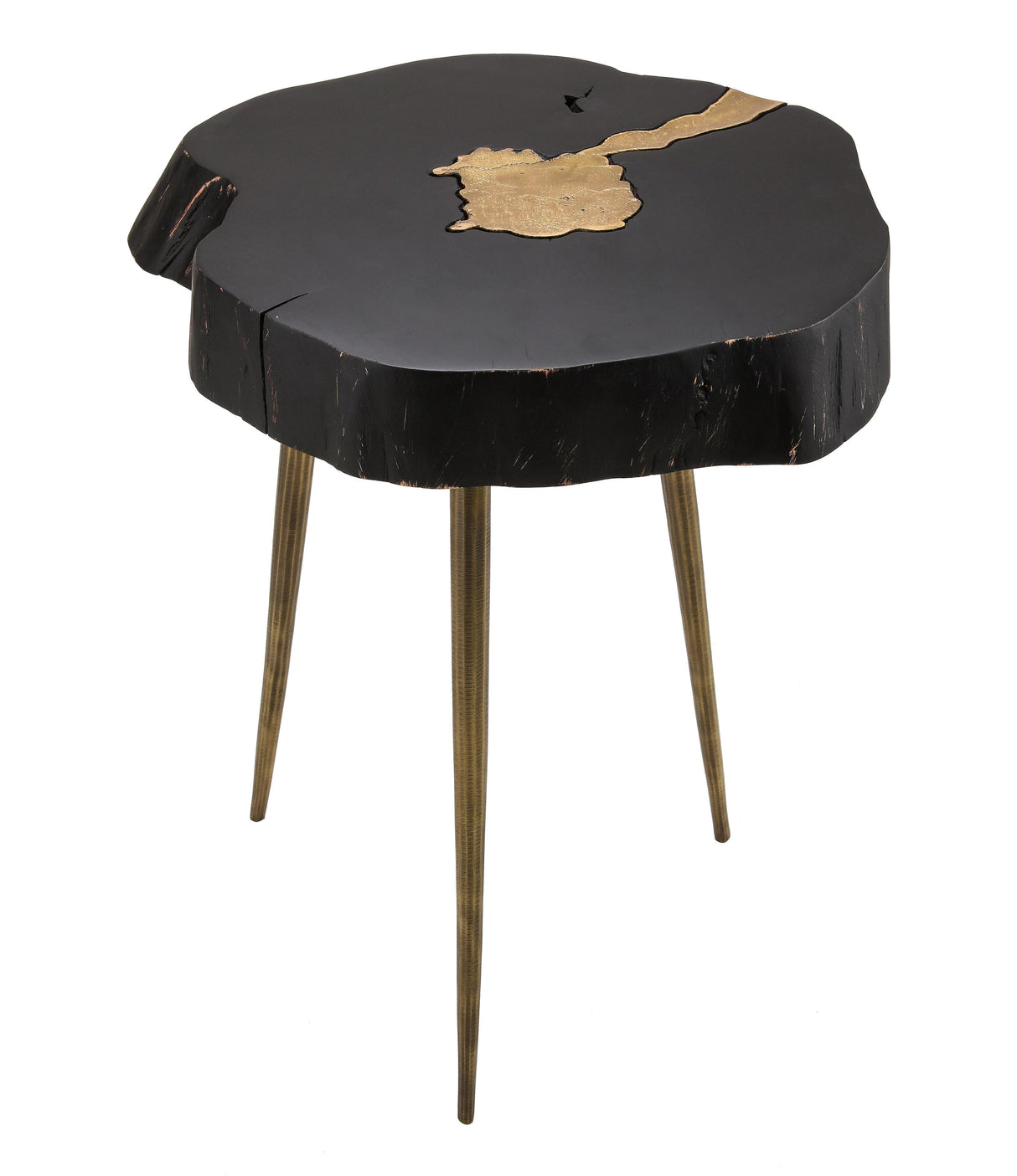 TOV Timber Black and Brass Side Table