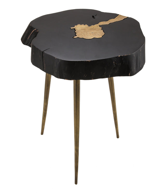 TOV Timber Black and Brass Side Table