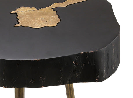 TOV Timber Black and Brass Side Table