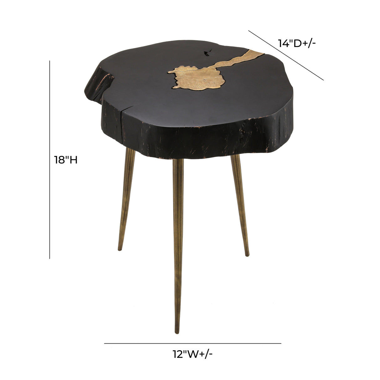 TOV Timber Black and Brass Side Table