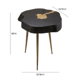 TOV Timber Black and Brass Side Table