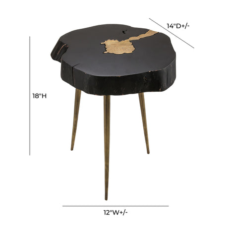 TOV Timber Black and Brass Side Table